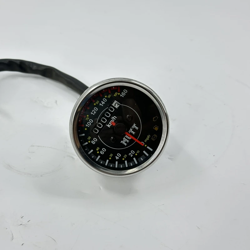 Motorcycle SPEEDOMETER - ABS - CHROME - KM/H For MUTT Motorcycle Original Parts MPT-0282
