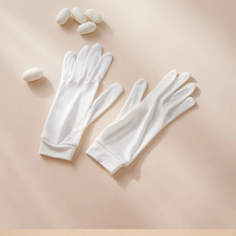Winsleter-100%Real Silk Sunscreen Gloves, Driving Sun-protection UV, Women Five Finger Knit Thin Gloves, 2026 Summer A64717CC