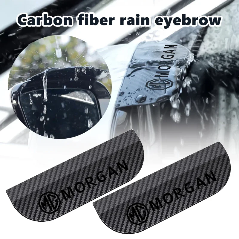 1Pair Carbon Fiber Grain PVC+ABS Auto Rear View Mirror Rain Shield Sun Visor Board Guard For MG/ZS/ZX/HS/EHS/PHEV/GT/MG3/MG4