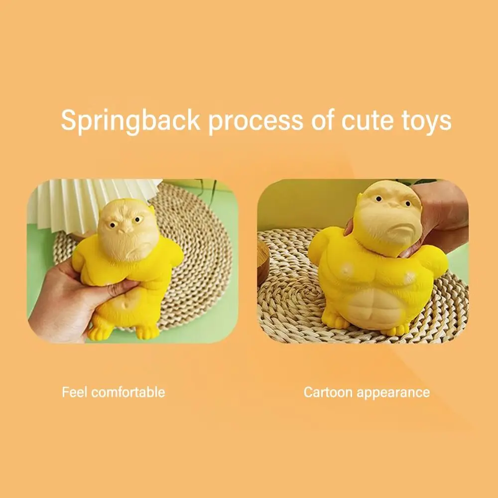PVC Squeezing Toys New Yellow Decompress Stress Stress Relief Toys Children Birthday Gift King Kong Toys