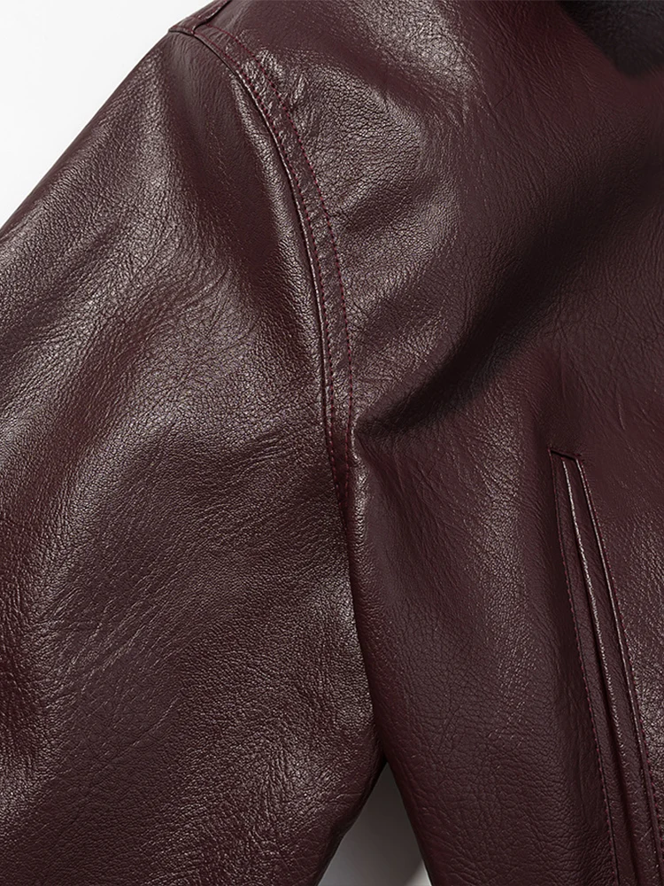 Neue Damenmode im europäischen Stil, vielseitiges Temperament, einfarbig, Revers, Langarm-Lederjacke