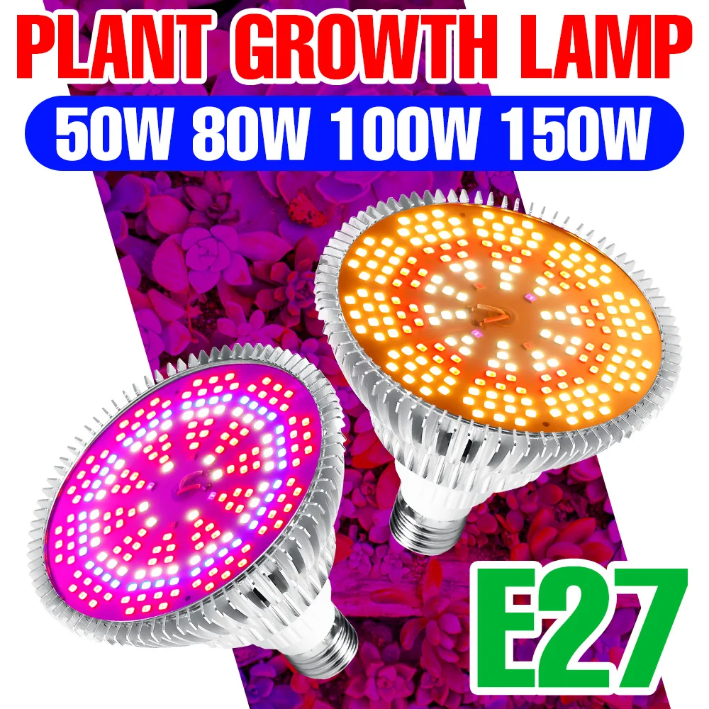 

LED Grow Lamp E27 Full Spectrum Phytolamp Indoor Greenhouse Phyto Bulb Hydroponics Growing System Light Flower Seedling Growbox