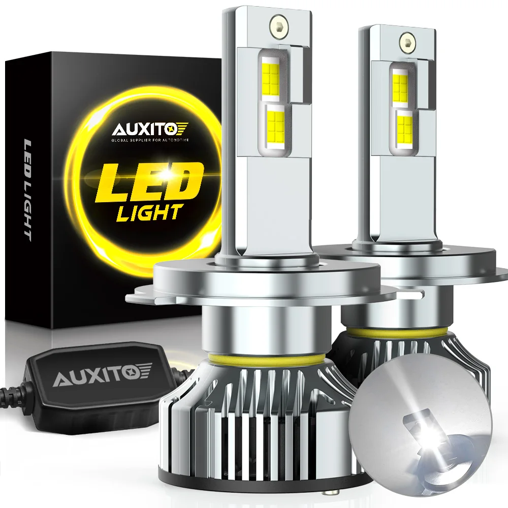 AUXITO H4 LED Headlights Bulb Canbus No Error High Power 9003 HB2 H4 Turbo LED Hi/Lo Beam Headlamps Auto Lamps 12V Super Bright