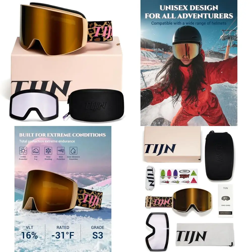 

Противотуманные очки UV400, лыжные очки для сноуборда с двумя сменными линзами для мужчин и женщин, дизайн Ouroboros