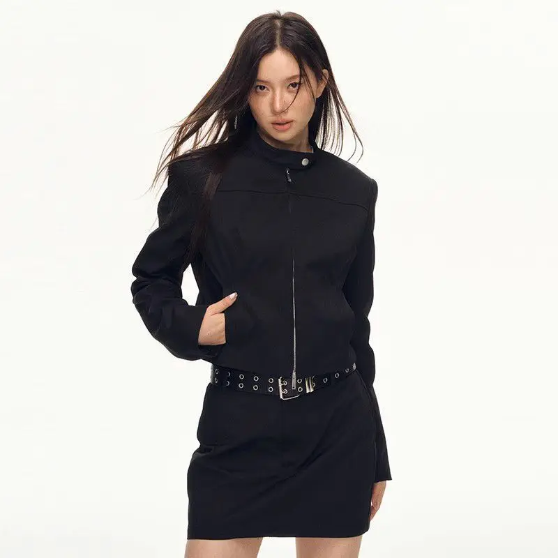 الأمريكية الرجعية سترة المرأة عادية كم طويل البلوز Vintage سترة القوطية Y2K الشرير نمط معطف صالح الخريف الملابس النسائية #3