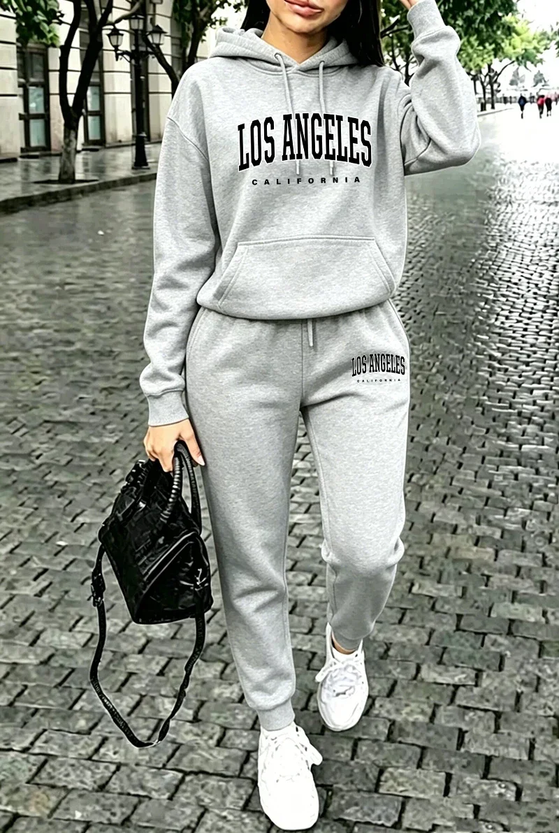 2026 Womens Tracksuit Casual Hooded Sweatshirt Sportswear Outdoors Sports Jogging Clothing Autumn Daily Single Item Hoodie Pants