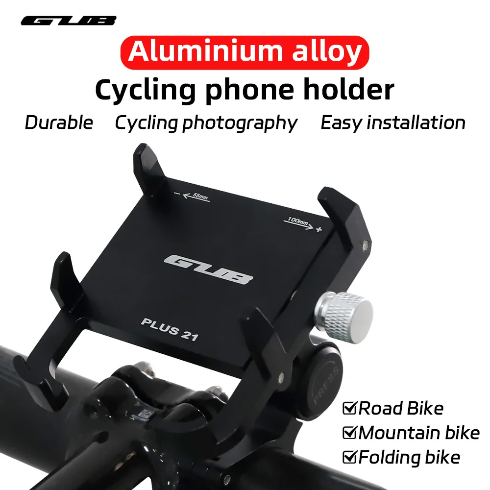 GUB PLUS 21, Motorrad-Fahrrad-Telefonhalter, Aluminiumlegierung, Handy-Halterung, drehbar, verstellbar, rutschfest, Fahrradteile