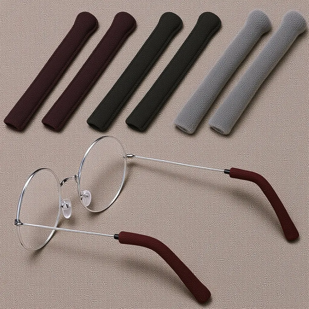 

3Pairs Glasses Ear Cushions Knitted Temple Pads Anti Slip Eyeglass Retainers Protective Comfortable for Various Eyewear