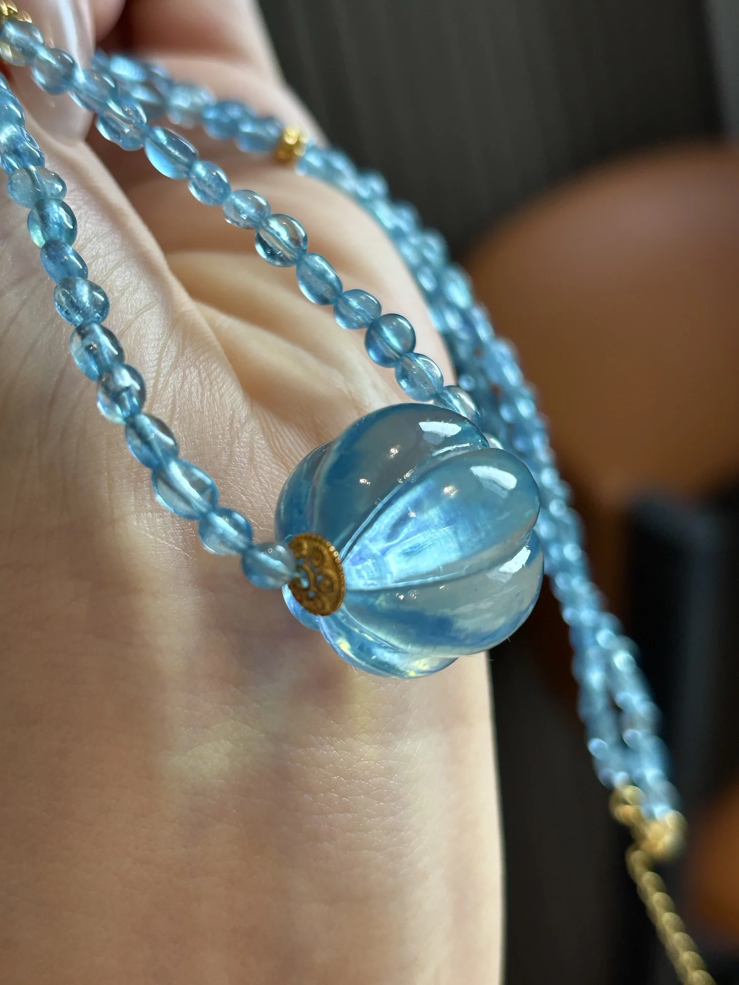 

Кулон из натурального ледяного голубого аквамарина 21 мм, женский и мужской, прозрачное ожерелье из аквамарина, класс AAAAA