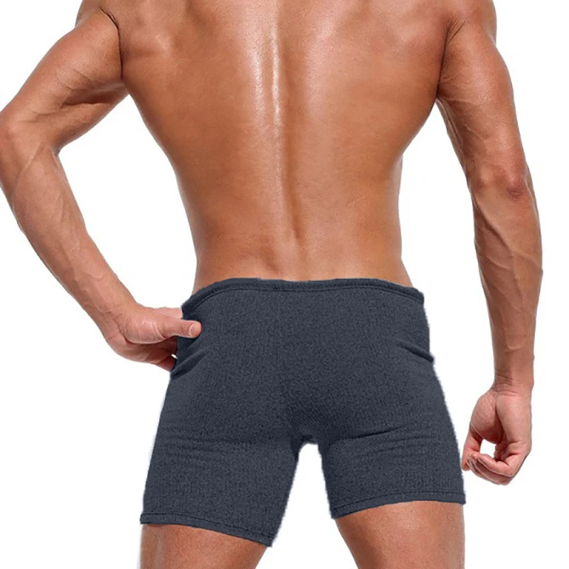 Summer Men's Shorts Casual Breathable Drawstring Shorts Solid-color  Running And Sports Shorts Surfing Beach Vacation 2025 New image 4