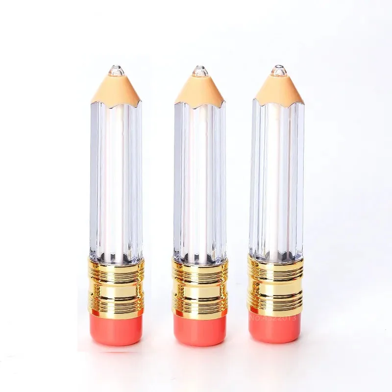 10pcs 5ml Mini Pencil Shaped Lip Gloss Empty Tubes Refillable Lip Balm Containers Cute Bottles for Women Girl DIY Cosmetics