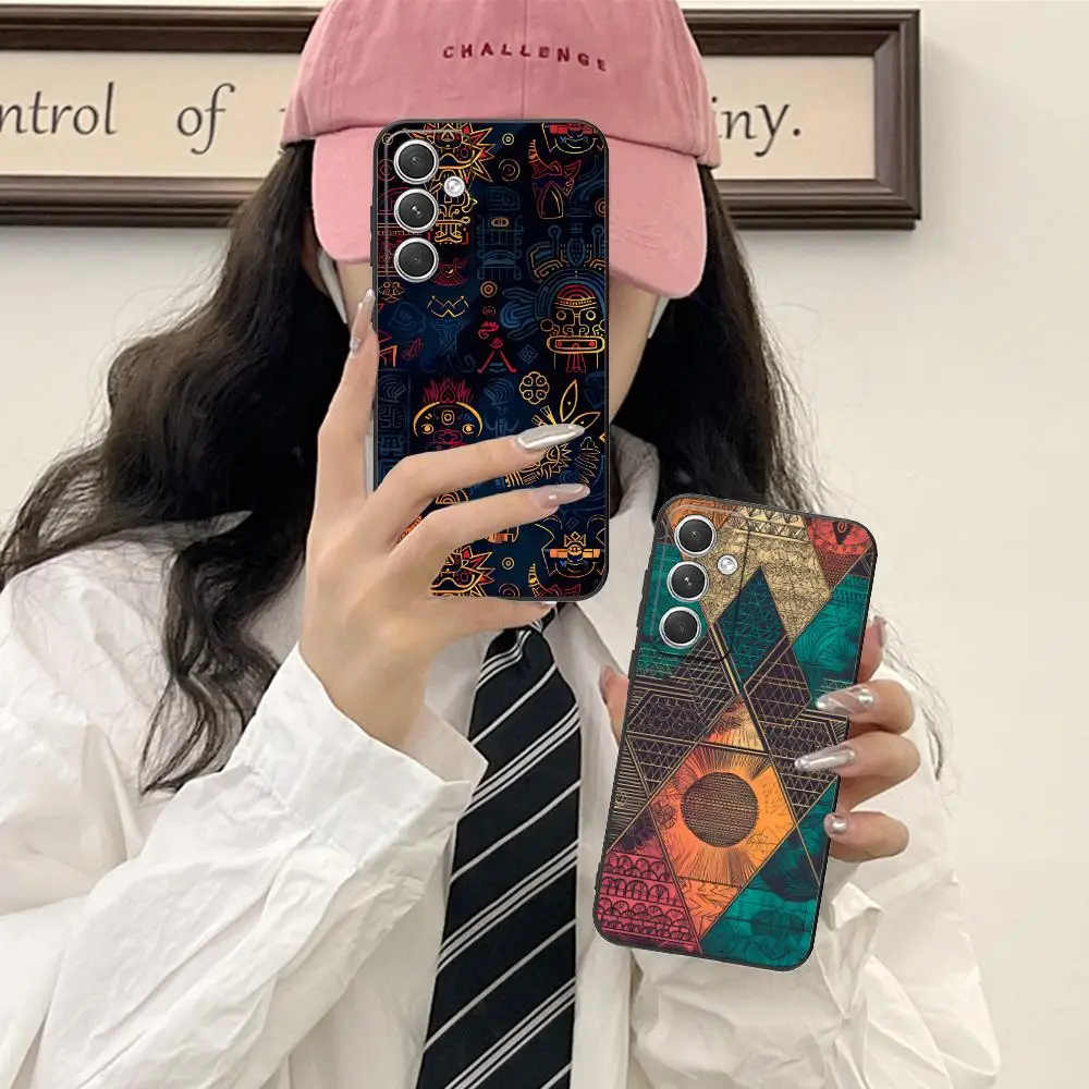 

Aztec Texture Mobile Phone Case for Samsung Galaxy S26 S25 S24 S23 S22 S21 S20 Note20 Plus FE Ultra Colorful Cover Luxury Cover