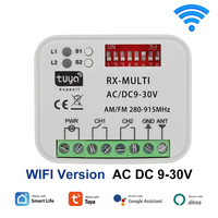 Universal Multi-Frequency Receiver 280-915MHz | 433/868MHz Tuya WiFi Garage Door Smart Switch | AC/DC 9-30V, 85-250V