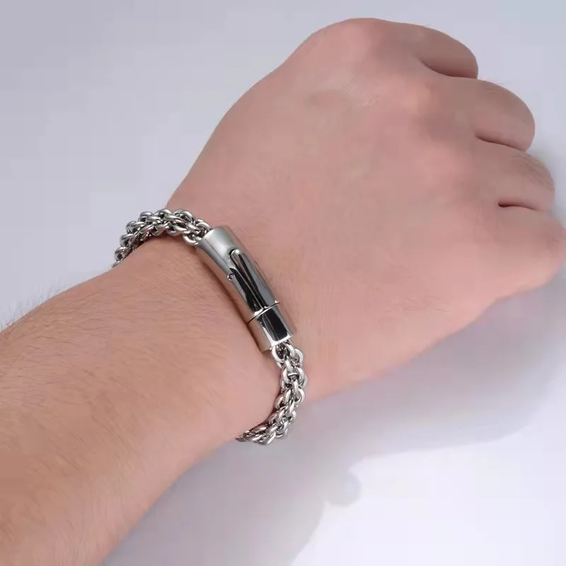 New 316L Stainless Steel Cuban Keel Cable Chain Bracelet for Men Women High Quality Strong Solid Tricycle Jewelry