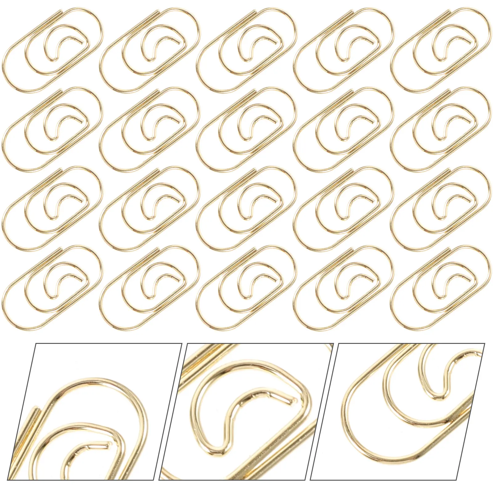 

100Pcs Gold Mini Moon-shaped Paper Clips (Metal Wire) | Chic Decorative Bookmark Clips for Bulk Stationery, Gift Sets & Desk