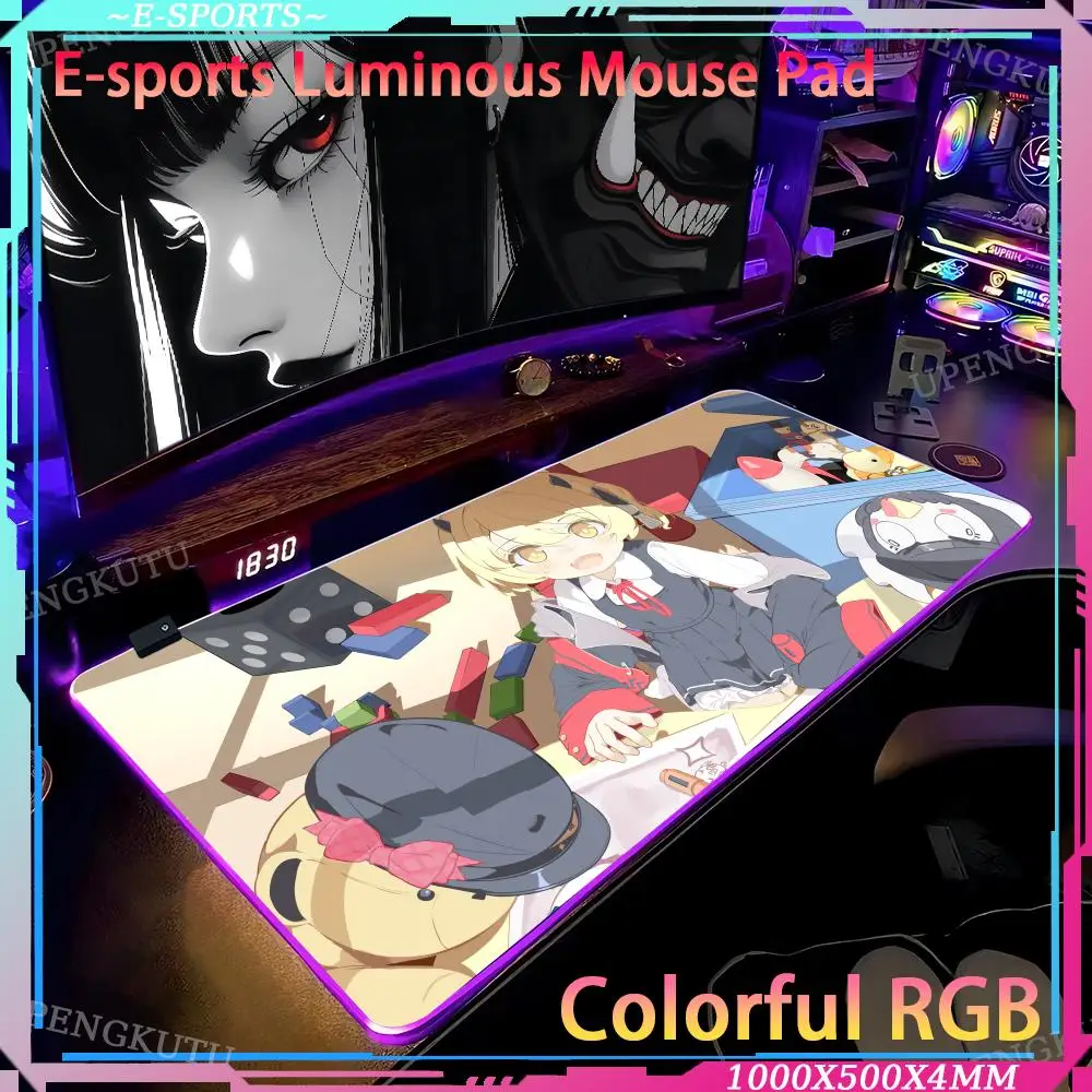 

LED gaming mouse pad B_blue_Archive Gaming keyboard pad RGB Computer desk pad 1000x500x4mm Luminous desk pad game mouse pad