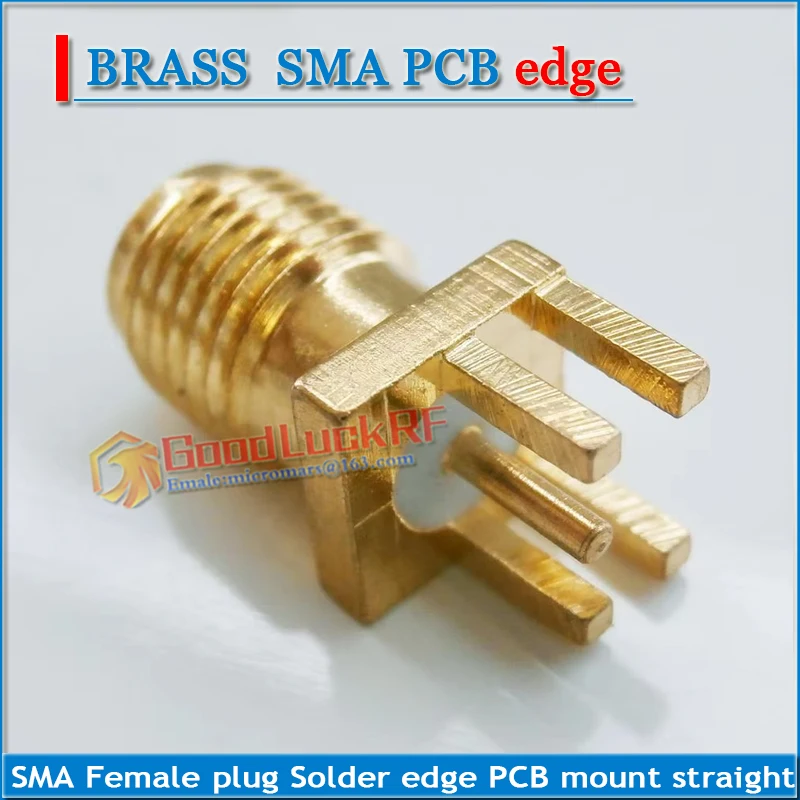1X Stuks Rf Connector 0.62 ''Socket Sma Vrouwelijke Plug Solder Edge Pcb Clip Mount Straight Vergulde Coaxiale Rf adapters