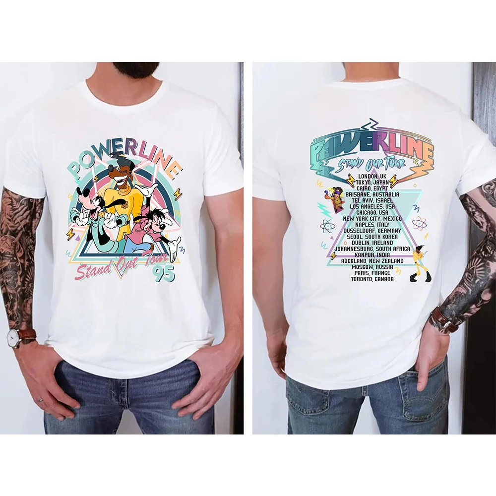 2025 الرجال النساء موضة الخامس الرقبة قصيرة الأكمام تي شيرت جوفي فيلم باورلاين تي شيرت ماكس روكسان قميص الأسرة موضة رداء علوي غير رسمي ﻿