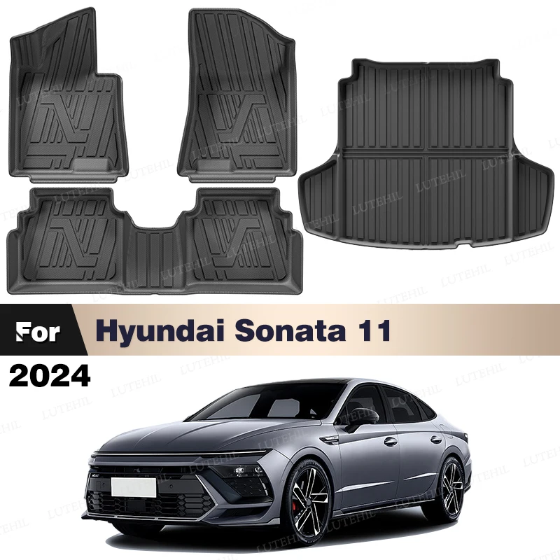 

LUTEHIL для Hyundai Sonata MK11 2024, всепогодный напольный коврик из ТПЭ, коврик в багажник, ковер, автомобильные аксессуары для интерьера
