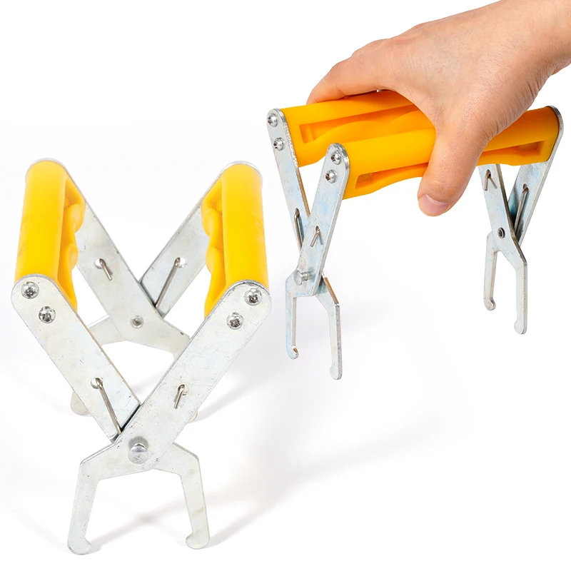 Stainless Steel Bee Hive Frame Grip Holder Yellow Plastic Handle Capture Frame Grip Beehive Clip Clamp Grasp Beekeeping Tools