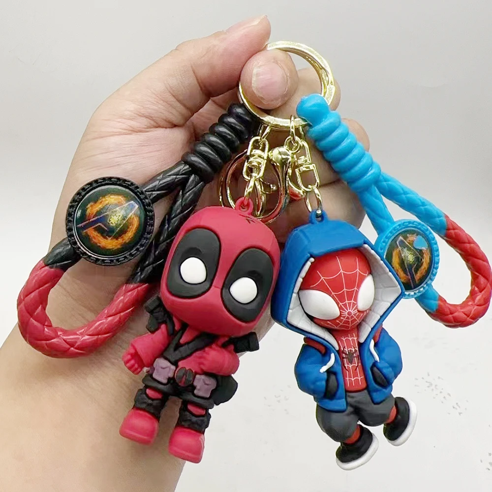 Classic Marvel Spider Man Annihilation Iron Man 3D Doll Car Keychain Pendant Ornament Night Market Wholesale