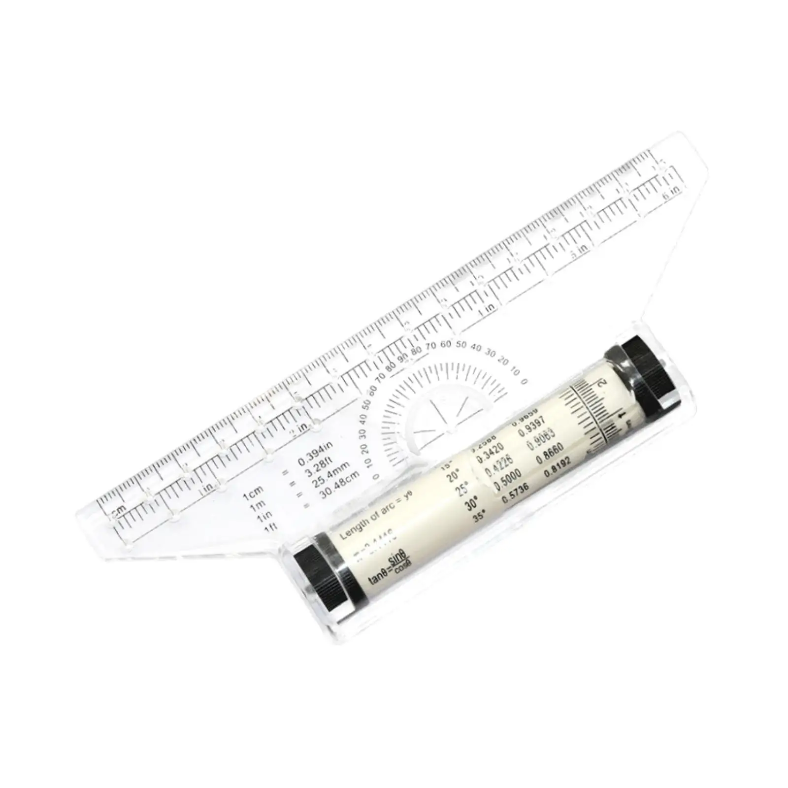 Parallel Rolling Ruler 6 inch Portable Drafting Ruler Protractor Versatile for Measurements Architect Office Students Designers