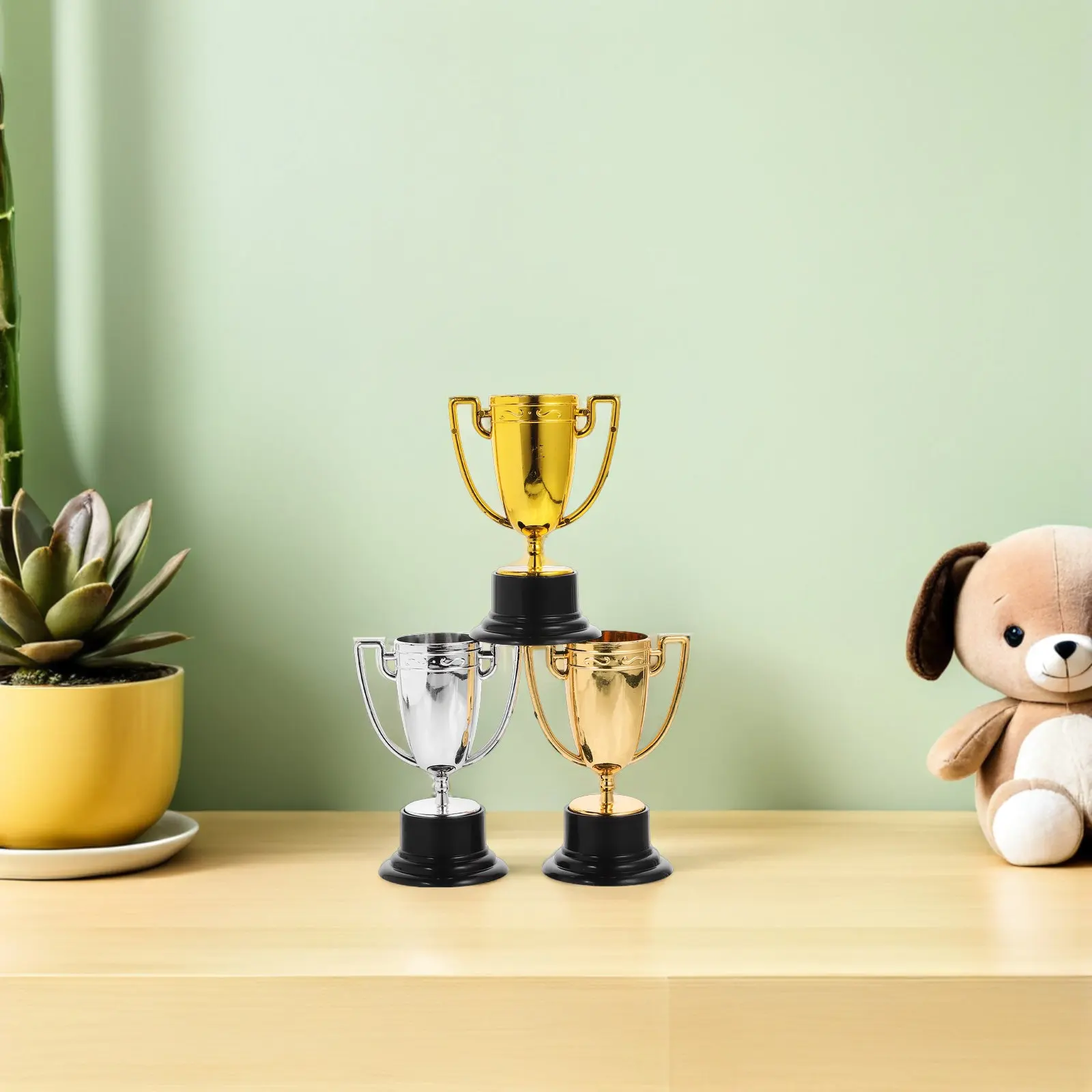 12Pcs Mini Trophy Cups Sports Award Trophies Gold Silver Bronze Perfect for Kids Party Game Awards School Competition Rewards