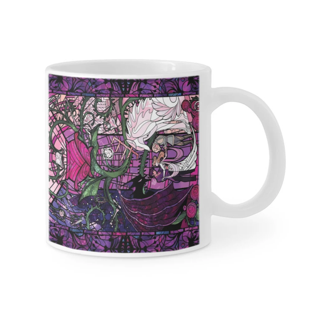 11oz A Court of Thorns and Roses Stained Glass Coffee Mug Tea Cup Coffee Cup Funny Birthday Gifts for Women and Men Ceramic Mug