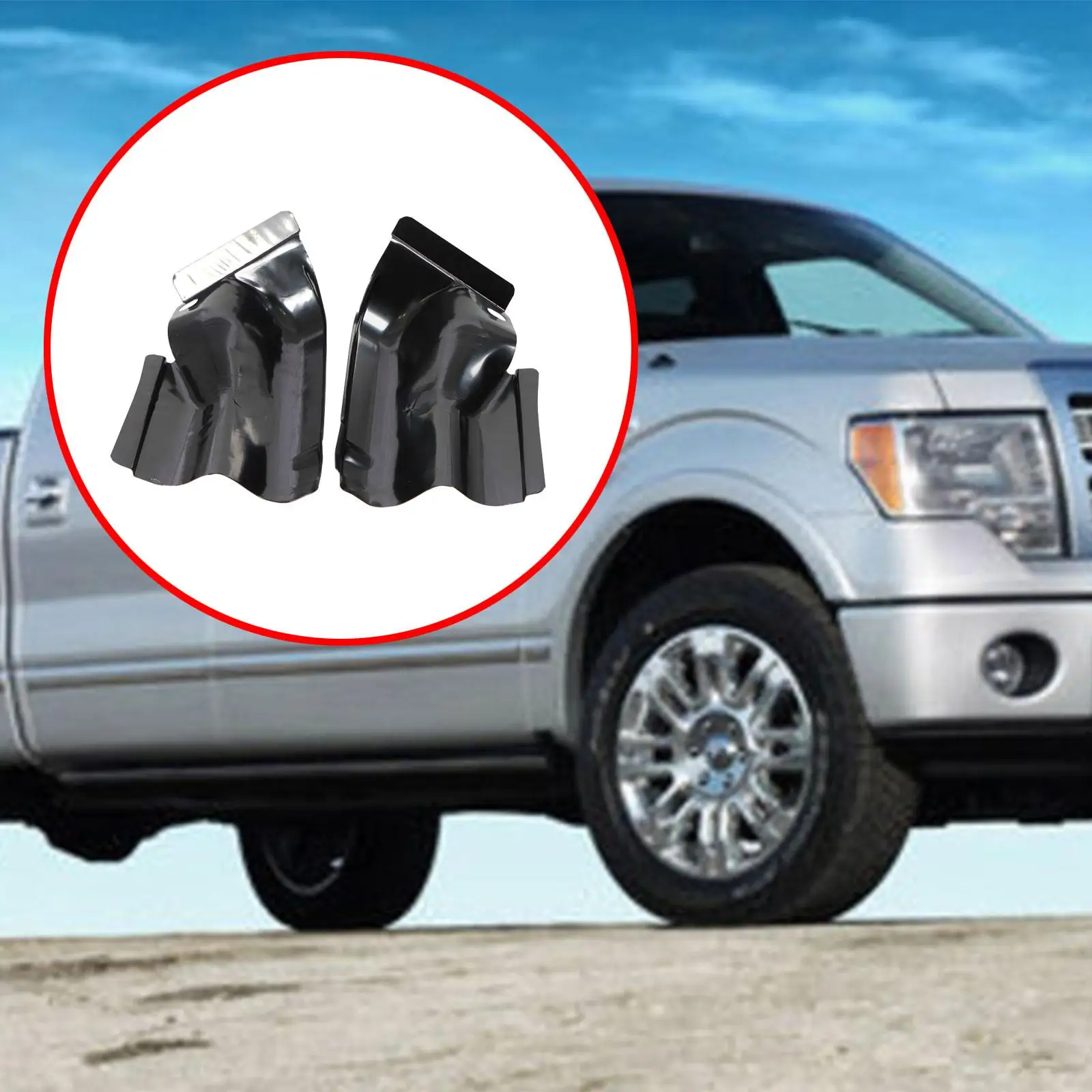 Pickup Truck Cab Corners Set Sturdy Easy Installation Black Left and Right Sides Accessory for Ford F-150 2009-2014 4 Doors