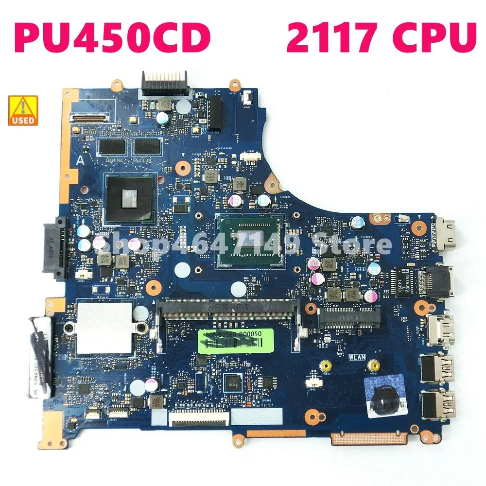 

PU450CD 2117 CPU GT820M Motherboard REV 2.0 For ASUS PU450CD PU450C PU450 Laptop Notebook Motherboard Test 100% OK Used