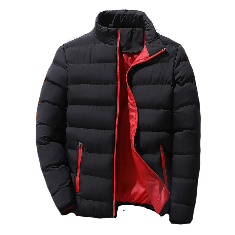 Chaqueta acolchada de algodón para hombre, Parka cálida de Color sólido, prendas de vestir ajustadas, abrigo informal para otoño e invierno, novedad de 2021