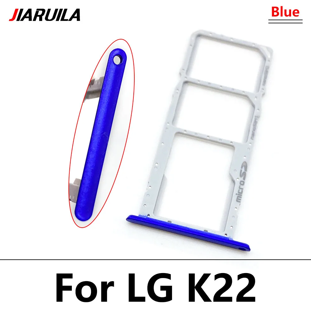 10Pcs\Lot New For LG K22 K42 K52 K41S K51 Sim Tray Holder SIM Card Tray Slot Holder Adapter Socket Repair Parts