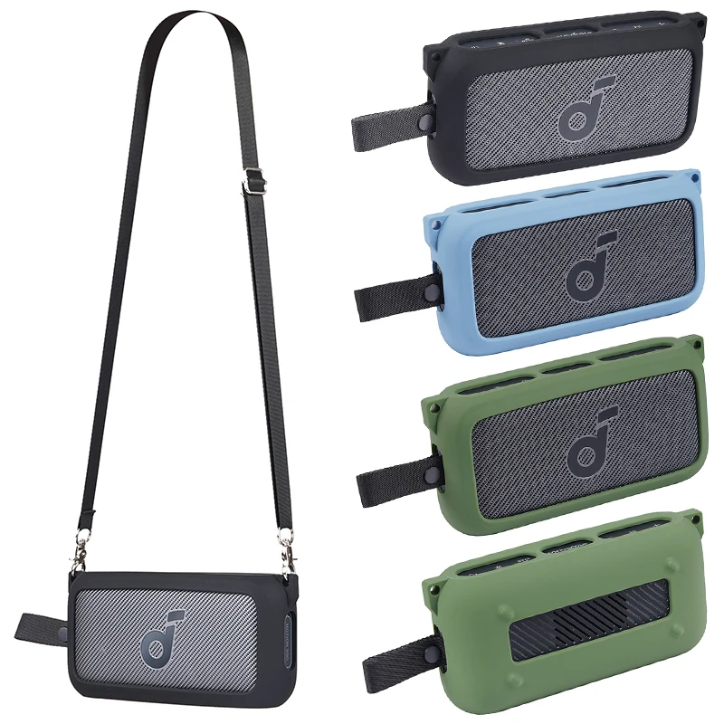 Anker-funda de silicona suave con correa para el hombro, funda de viaje para Altavoz Bluetooth inalámbrico Soundcore Motion 300, novedad