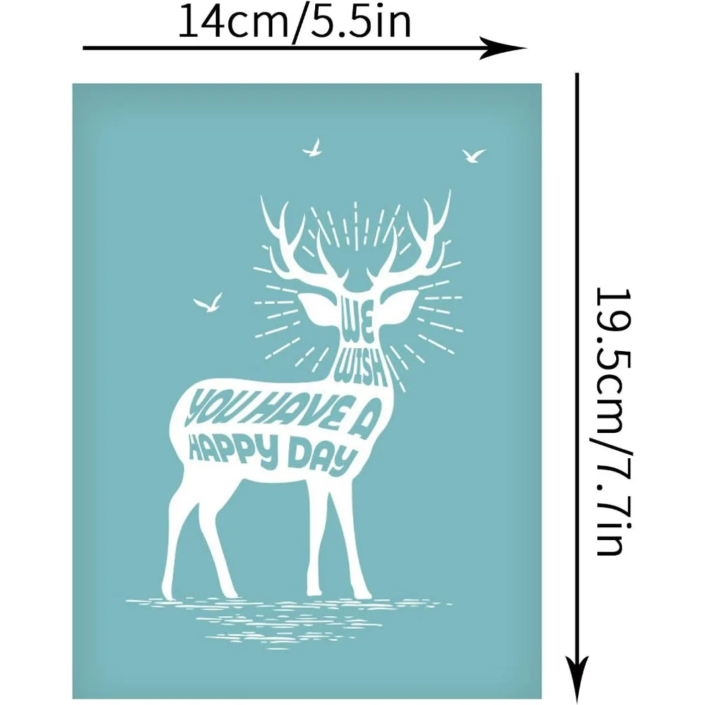 5.5x7.7 Inch Reindeer Silk Screen Printing Stencil Self-Adhesive Silk Screen Mesh Transfer Animal Theme Mesh Transfers for T-