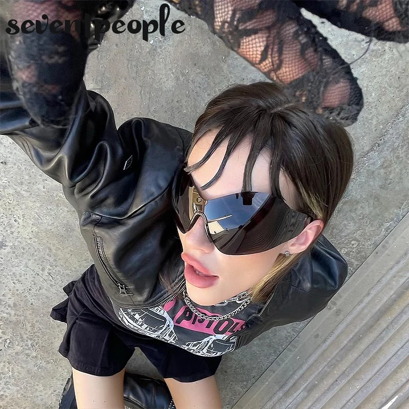 Randlose Schmetterling Sonnenbrille Frauen Männer Streetwear Y2K Sonnenbrille für Weibliche Übergroße Punk Sonnenbrille Männliche Sportbrille Unisex – Detail 1