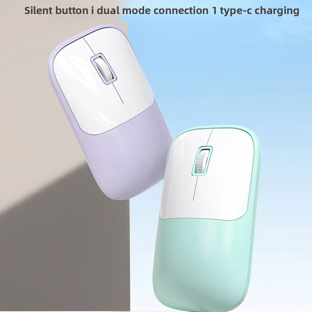 

Dual-Mode Laptop Wireless Mouse Portable Silent 2.4G Bluetooth Cordless Mouse Mute Rechargeable