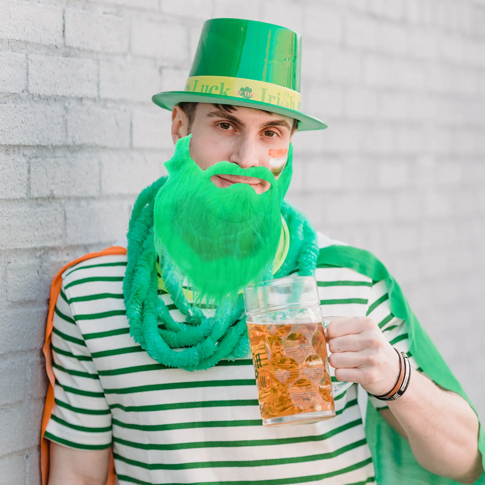 

2Pcs St Patricks Day Fake Beard Irish Cosplay Lint Beard Mask Party Performance Carnival Prop Decoration Party Supply