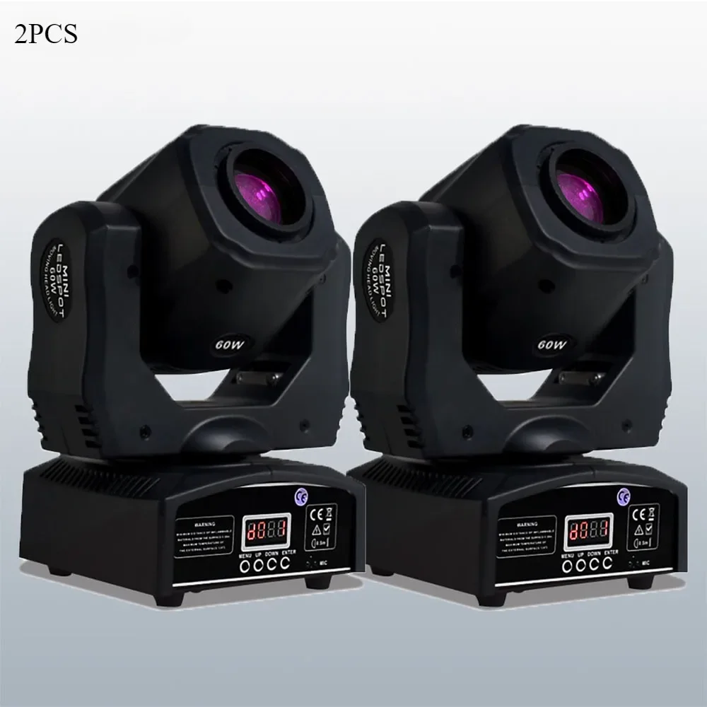 

2PCS DMX Light LED 60W Projector Moving Head Lyre Spot Mobile DJ Light with 8 Gobos for Home Party Disco Nightclub Wedding Bar