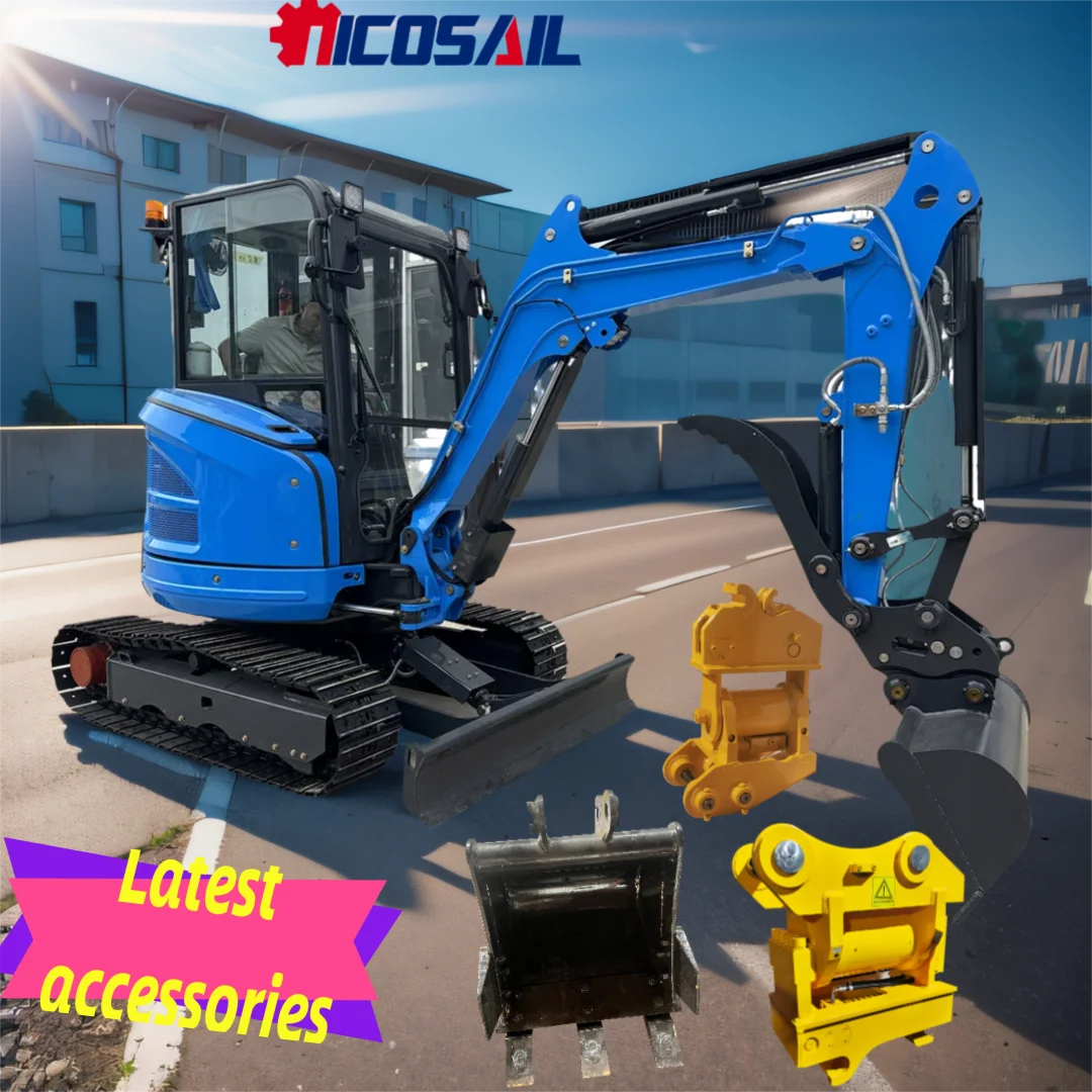 

Small excavator 2.6-ton Chinese Nicosail mini track excavator used for construction farm new Kubota engine