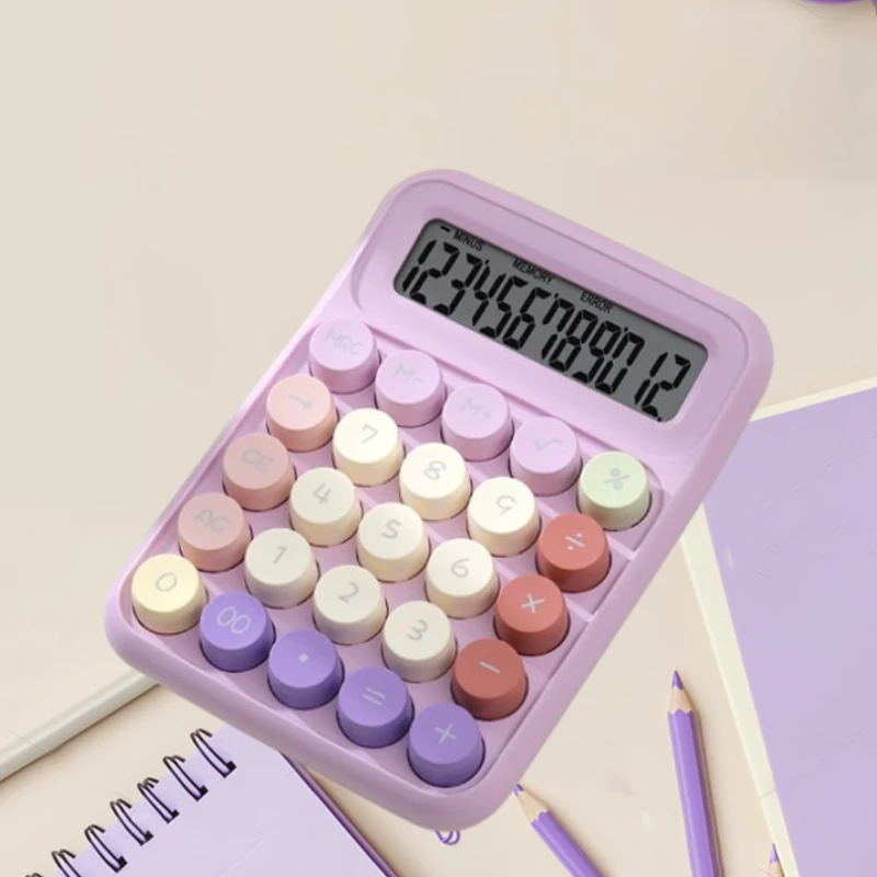 Calculadora de escritorio LED de 12 bits en color, con sonido de clic sensible, adecuada para uso en oficina, una necesidad de oficina.