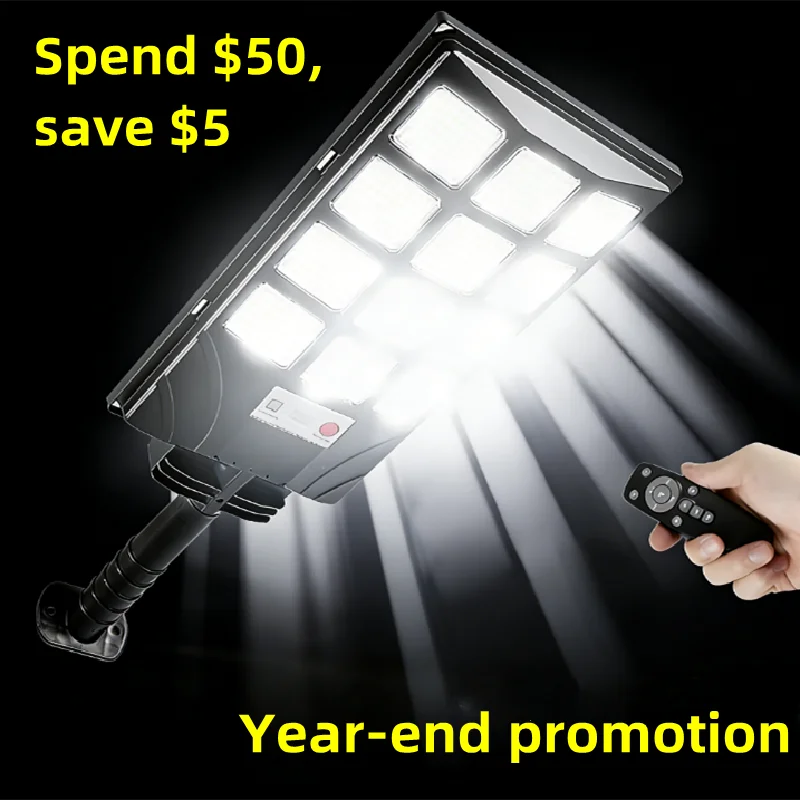 

Обновленный уличный светодиодный светильник на солнечной батарее 2026 года, 8000 лм, водонепроницаемый, с датчиком движения, для сада, двора, улицы, суперяркий прожектор