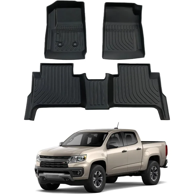 

2015-2022 GMC Canyon Crew Cab GM Front & Rear All Weather Floor Mats Black Liner United States