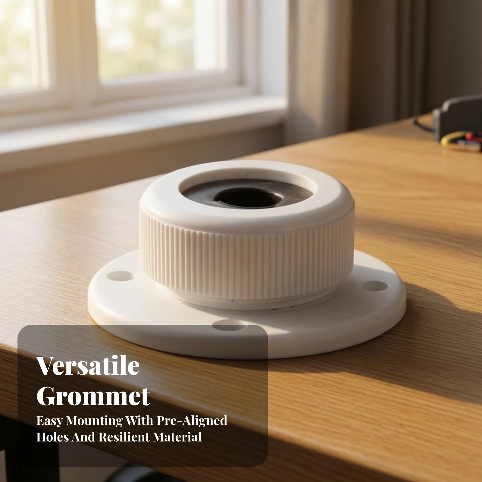 Cable Pass-Through Grommet Compact Cable Grommet with Flange Bushing Long-Lasting Easy Install for Panels, Decks