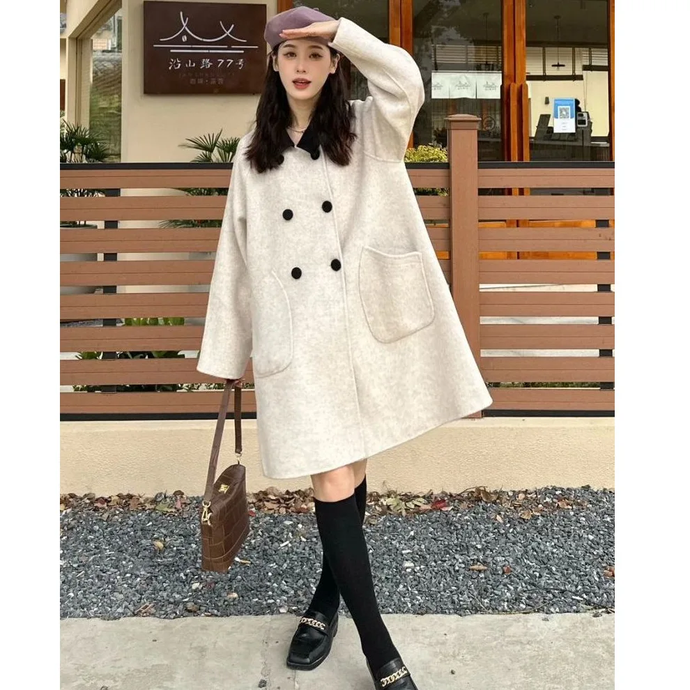 

2025 маленькое ароматное волосатое пальто для женщин на весну и осень, новый стиль, плотное и универсальное длинное пальто