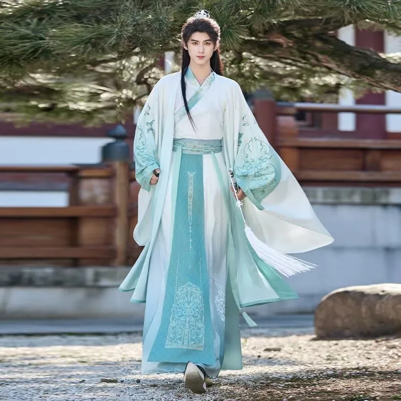 men's-black-and-blue-printed-hanfu-antique-halloween-dress-up-party-costume