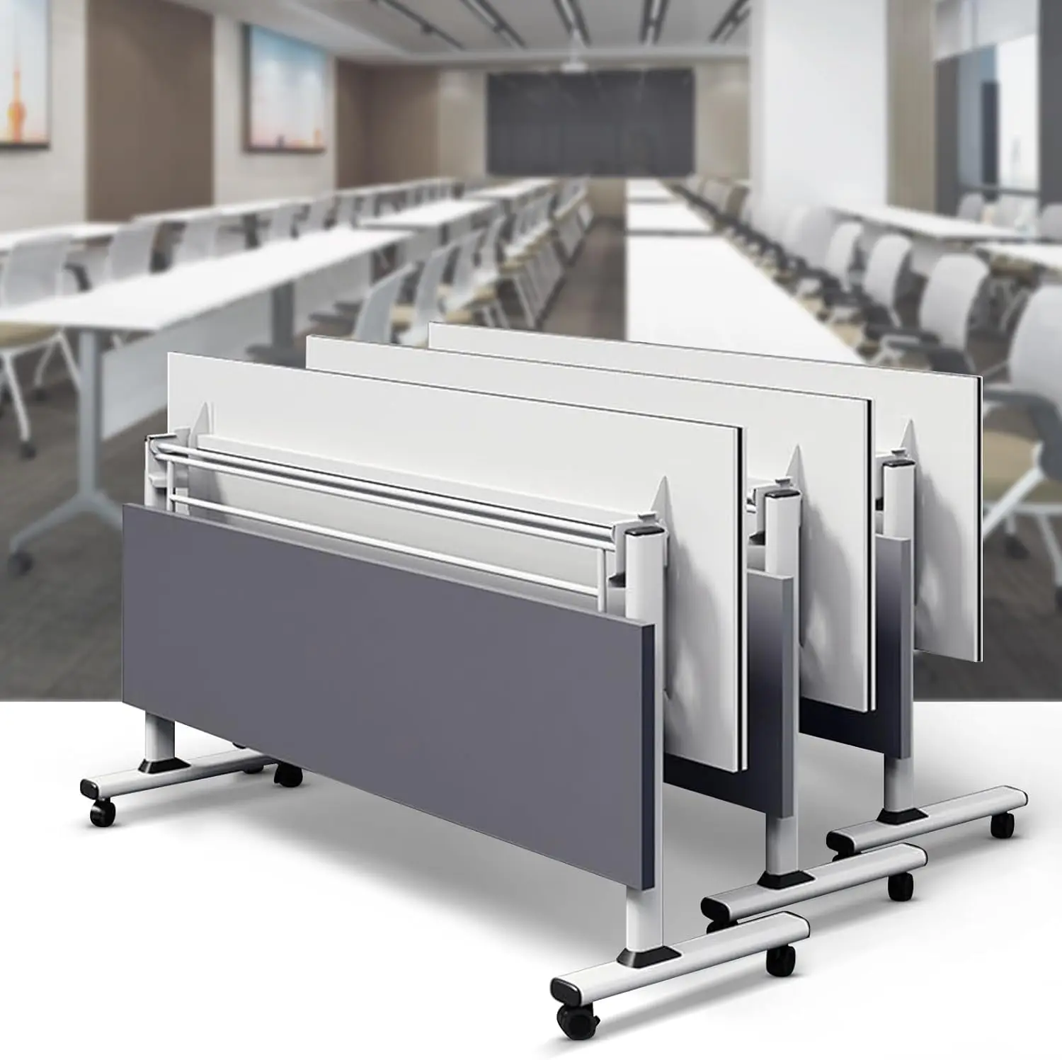 Vergadertafel Vergaderzaal Tafel Flip Top Mobiele Training Tafel Met Afsluitbare Wielen Kleine Vergadertafel Voor