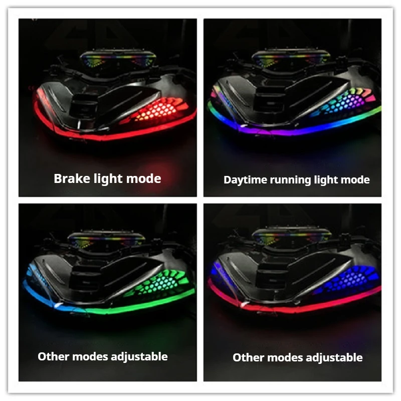 For Yamaha NMAX155 2020-2023 modified tail lights NMAX new modified LED rainbow flowing tail lights motorcycle accessories