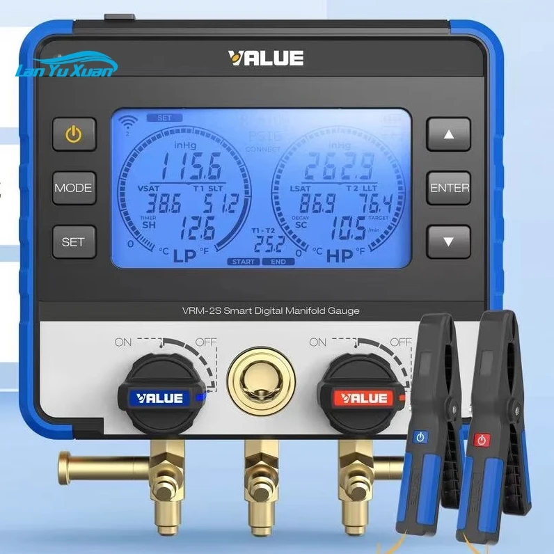 

New VRM-2S Smart Digital Manifold Gauge with Wireless Low and High Temp Probes