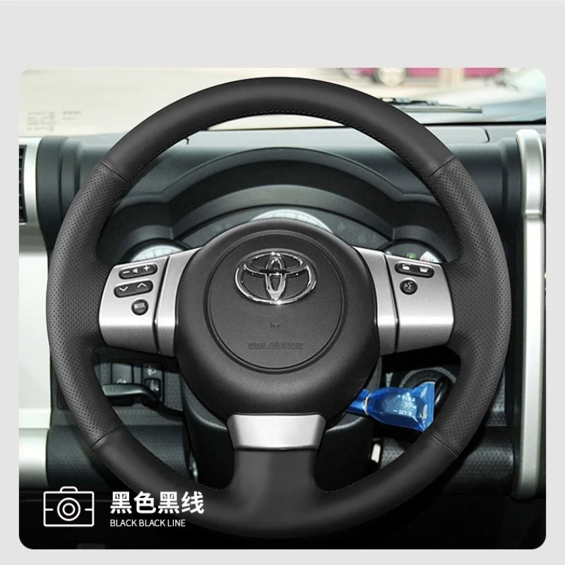 

For Toyota Steering Wheel Cover Genuine Leather Hand-stitched 2007 10 11 13 17 FJ Cruiser Custom Car Steering Wheel Braid Cover