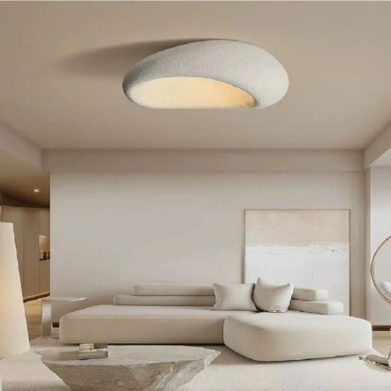 

Modern wabi-sabi style ceiling light bedroom lamp new Japanese master bedroom light grand Nordic living room white 60cm lamp